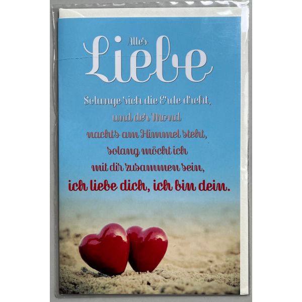 Liebe Valentinstag Grußkarte mit Umschlag So lange sich die Erde dreht...