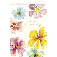 A Geburtstag - A4 Karte mit Umschlag – Blumen - Zum...