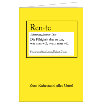 Ruhestand Glückwunschkarte zur Rente mit...