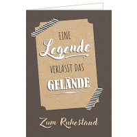 Ruhestand Glückwunschkarte zur Rente mit...