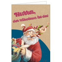 Nikolaus Grußkarte mit Briefumschlag, Hurra, der...