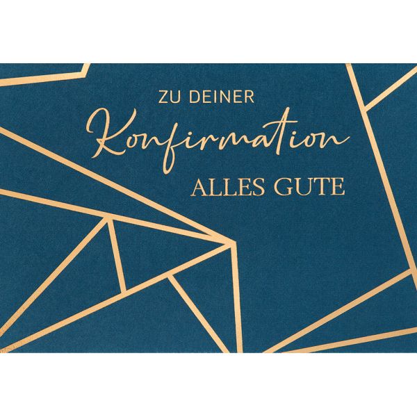 Konfirmation Karte mit Umschlag, unverpackt, Zu deiner Konfirmation, metallikfolie