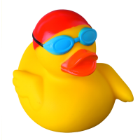 Schwimmer Sportente Quietscheente Badeente ca. 8 cm gross