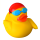 Schwimmer Sportente Quietscheente Badeente ca. 8 cm gross