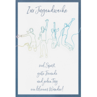 Jugendweihe Karte mit Umschlag, unverpackt, Feiernde...