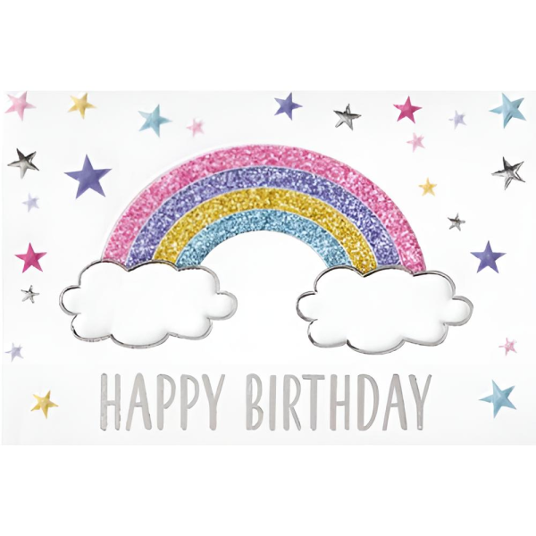 Geburtstag Karte mit Umschlag, Mini Karte, Regenbogen, Happy Birthday