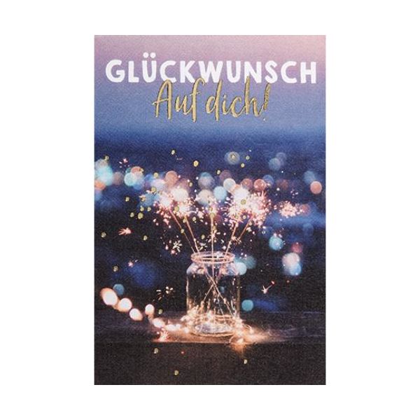 Allgemeine Wünsche Karte mit Umschlag, Mini Karte, Wunderkerzen, Glückwunsch Auf Dich