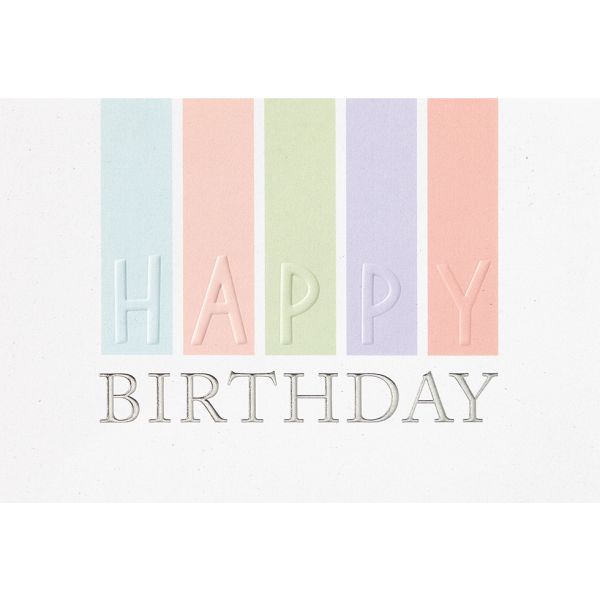 Geburtstag Karte mit Umschlag, unverpackt, Happy Birthday mit Prägung