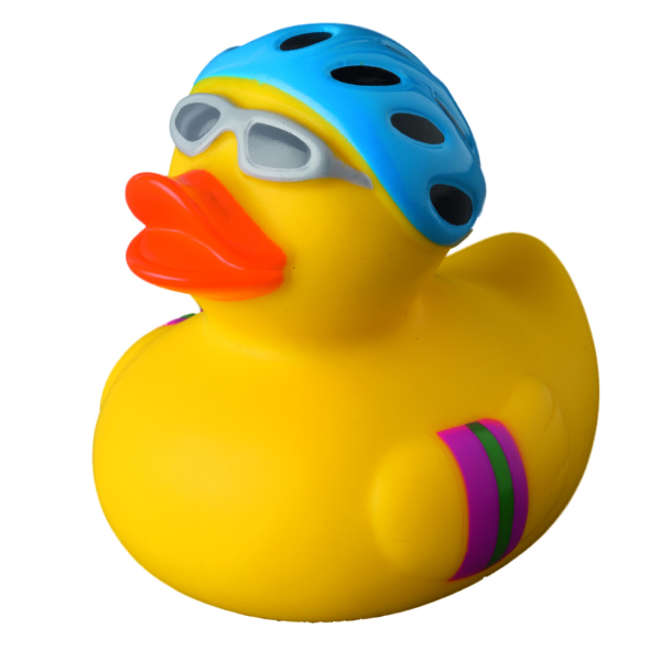 Radfahrer Sportente Quietscheente Badeente ca. 8 cm gross