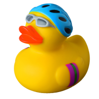 Radfahrer Sportente Quietscheente Badeente ca. 8 cm gross