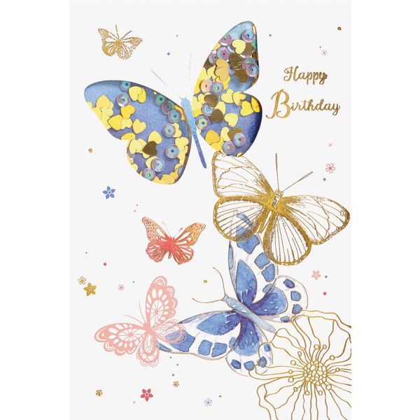 Geburtstag Karte mit Umschlag,  Schmetterling Happy Birthday
