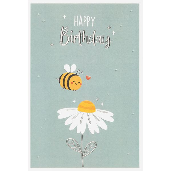 Geburtstag Karte mit Umschlag, unverpackt, Biene Blume Happy Birthday