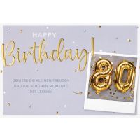 80. Geburtstag Karte mit Umschlag, unverpackt, kleine...