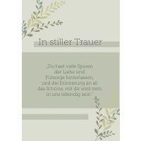 Trauer Beileid Kondolenz Karte mit Umschlag, In stiller...