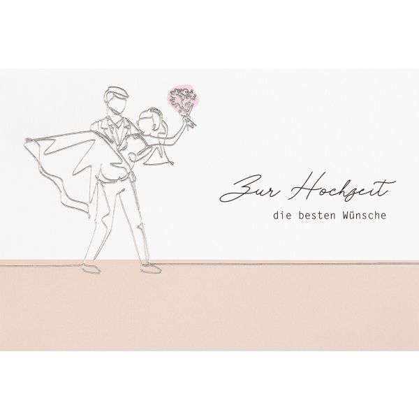 Hochzeit Karte mit Umschlag, unverpackt, besten Wünsche Brautpaar