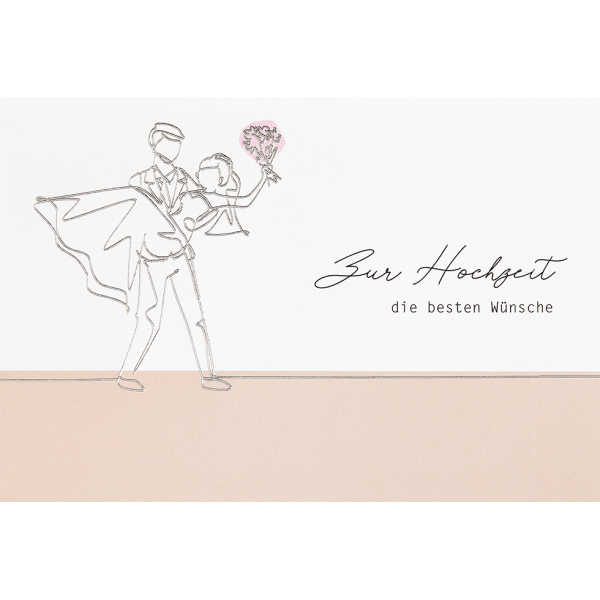 Hochzeit Karte mit Umschlag, unverpackt, besten Wünsche Brautpaar