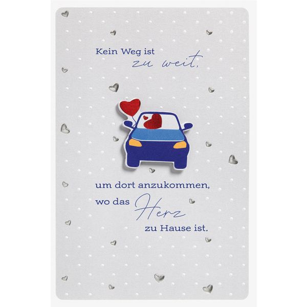 Hochzeit Karte mit Umschlag, unverpackt, Auto Herz Kein Weg ist zu weit,...