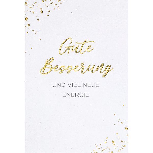 Genesung Karte mit Umschlag, unverpackt, Gute Besserung und viel neue Energie