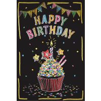 Geburtstag Karte mit Umschlag,  Muffin Happy Birthday...