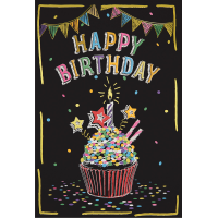 Geburtstag Karte mit Umschlag,  Muffin Happy Birthday...
