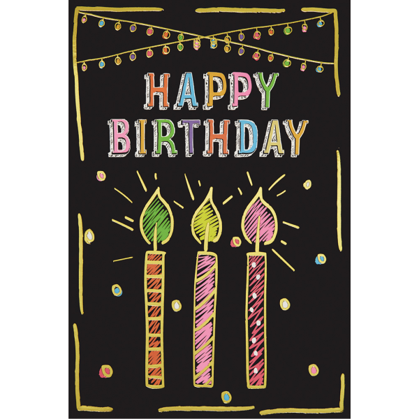 Geburtstag Karte mit Umschlag,  Girlande Kerze Happy Birthday