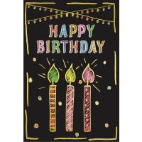 Geburtstag Karte mit Umschlag,  Girlande Kerze Happy...