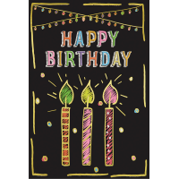 Geburtstag Karte mit Umschlag,  Girlande Kerze Happy...