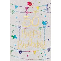 30. Geburtstag Karte mit Umschlag, Glitter, Glitzer...