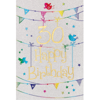 30. Geburtstag Karte mit Umschlag, Glitter, Glitzer...