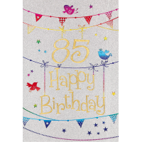 85. Geburtstag Karte mit Umschlag, Glitter, Glitzer...