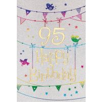 95. Geburtstag Karte mit Umschlag, Glitter, Glitzer...