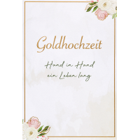 Goldhochzeit Karte mit Umschlag, unverpackt, Hand in Hand...