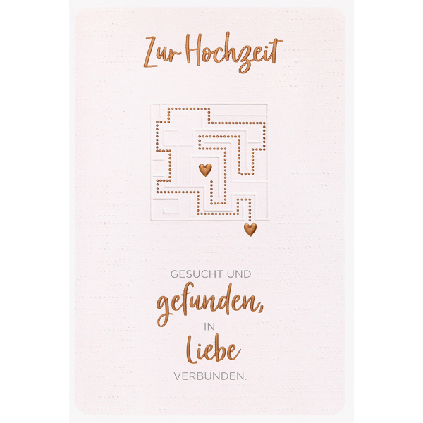 Hochzeit Karte mit Umschlag, unverpackt, Gesucht und gefunden in Liebe verbunden
