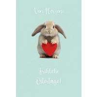 Ostern Karte mit Umschlag, unverpackt, Hase Herz Von...