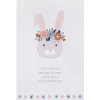 Ostern Hase mit Blumenkranz Karte mit Umschlag,...