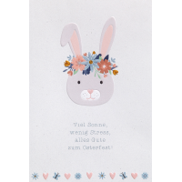 Ostern Hase mit Blumenkranz Karte mit Umschlag,...
