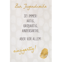 Jugendweihe Karte mit Umschlag, unverpackt, sei immer:...