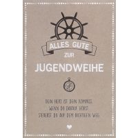Jugendweihe Karte mit Umschlag, unverpackt, Steuerrad...