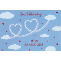 Valentinstag Karte mit Umschlag, unverpackt, Herzen Wolke...