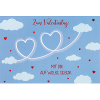 Valentinstag Karte mit Umschlag, unverpackt, Herzen Wolke...