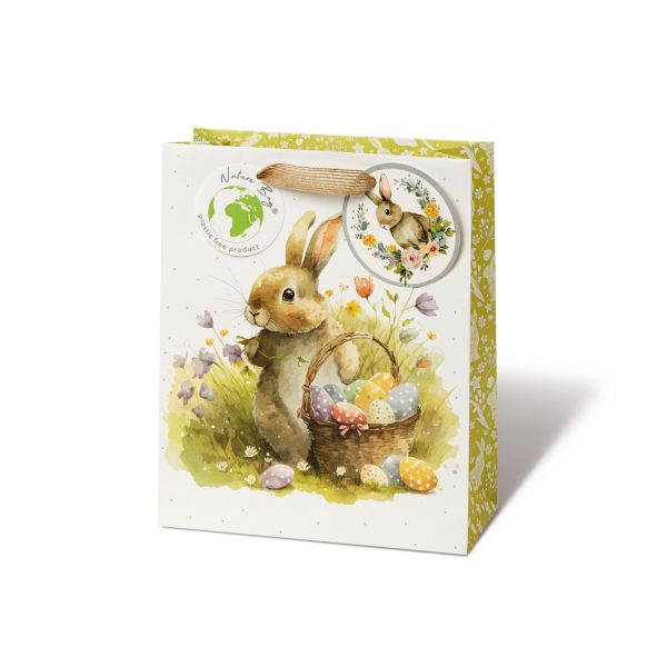 Ostern Geschenktasche medium  Hase mit Osterkorb