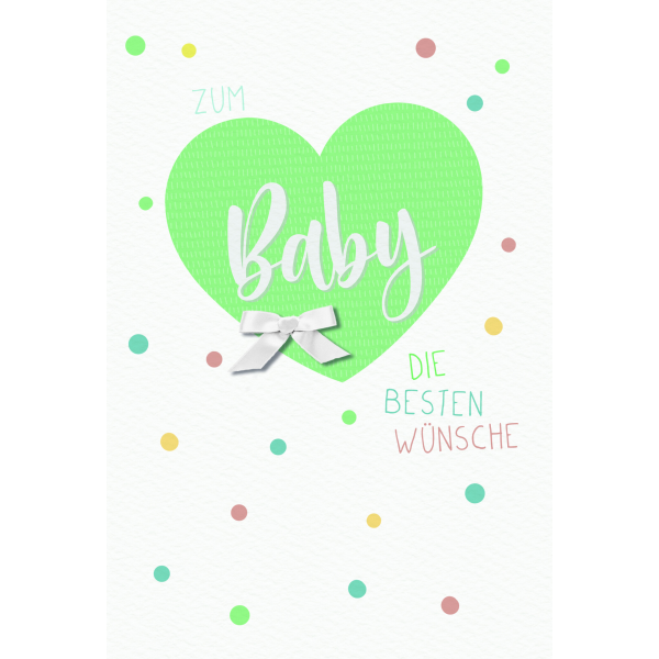 Geburt Baby Freudiges Ereignis  Karte mit Briefumschlag Schriftkarte mit weißer Schrift