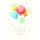 Geburt Baby Freudiges Ereignis  Karte mit Briefumschlag Bunte Luftballons Sterne