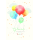 Geburt Baby Freudiges Ereignis  Karte mit Briefumschlag Bunte Luftballons Sterne