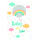 Geburt Baby Freudiges Ereignis  Karte mit Briefumschlag Regenbogen, Wolken, Sterne