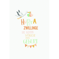 Geburt Zwillinge Baby Freudiges Ereignis Karte mit...