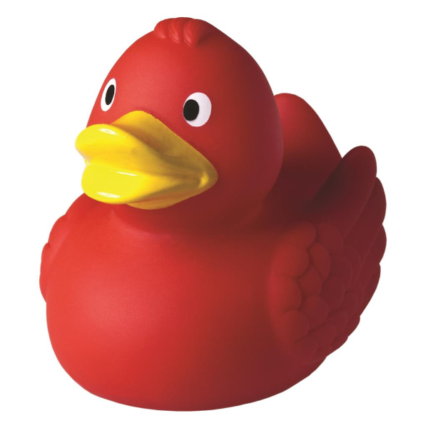 Ente rot unifarbene Enten Quietscheente Badeente ca. 8 cm gross