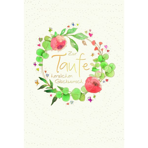 Taufe Skorpions Art Karte mit Briefumschlag Rosenkranz