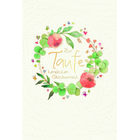 Taufe Skorpions Art Karte mit Briefumschlag Rosenkranz
