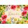Danke Green Line Karte mit Briefumschlag Blumen mit Metallicfolie